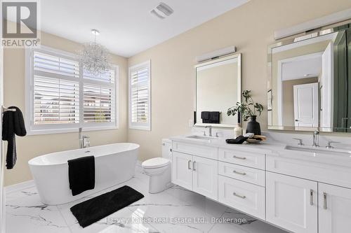 Large Primary Ensuite w/soaker tub & dual sinks - 163 Springside Crescent, Blue Mountains, ON - Indoor Photo Showing Bathroom