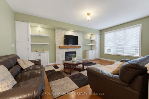 73 Degrow Crescent, Hamilton, ON - Indoor Photo Showing Living Room With Fireplace