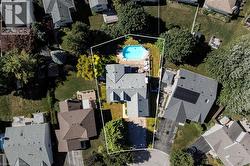 Expansive property featuring a private swimming pool, mature trees, and a spacious backyard - 