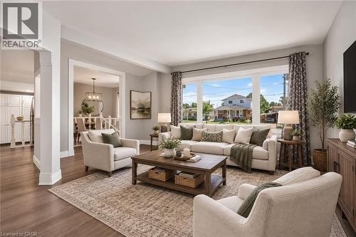 This image has been virtually staged. Furniture and décor are digitally added and not present in the property. - 96 Fielding Crescent, Hamilton, ON 