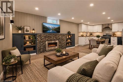 This image has been virtually staged. Furniture and décor are digitally added and not present in the property. - 96 Fielding Crescent, Hamilton, ON 