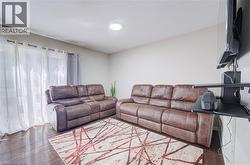 Wood-finish flooring with recessed ceiling lighting - 