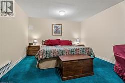 Wall-to-wall carpeting, light-toned wall paint, and a ceiling-mounted light fixture - 