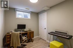 Wood-finish flooring with neutral wall tones - 