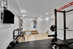 Lower level recreation room/gym - 