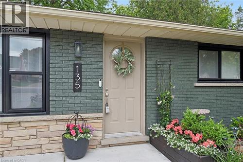 Brick exterior with stone facade accent - 135 Bridge Street W, Waterloo, ON 