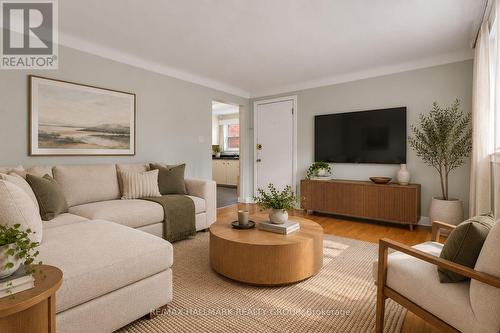 Apt 1 Lower Level - Living Room (Virtually Staged) - 55 Ivy Crescent, Ottawa, ON 