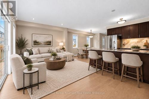 Kitchen/Dining - Virtually Staged - 157 South Creek Drive, Kitchener, ON 