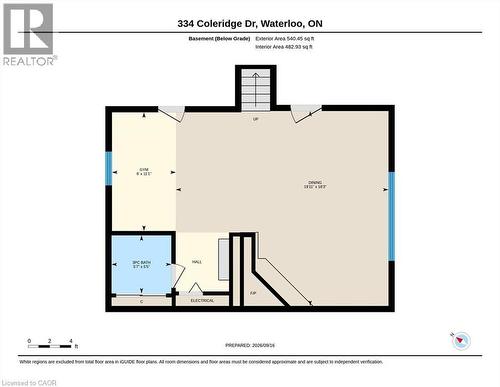 Floor plan - 334 Coleridge Drive, Waterloo, ON 