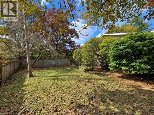 Expansive backyard featuring a mature tree, perimeter fencing, and established shrubbery - 2490 Yarmouth Crescent, Oakville, ON 