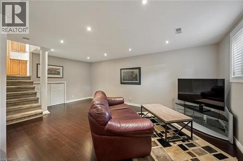 Recessed lighting illuminates wood-finish flooring - 35 Crosby Drive, Kitchener, ON 