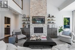 Floor to ceiling gas fireplace in the great room - 