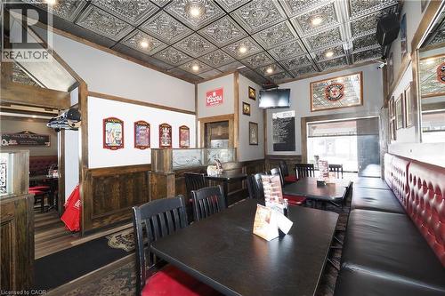 Pressed tin ceiling with recessed lighting - 707 E King Street E, Cambridge, ON 