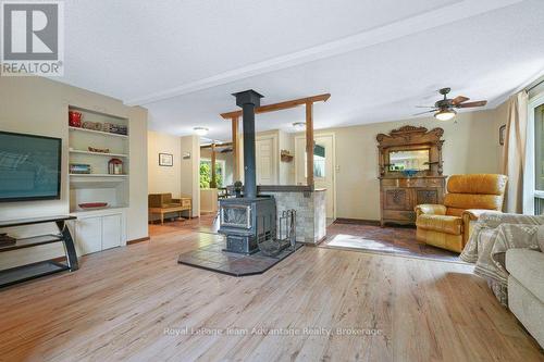 Family Room with Fireplace - 4 Swords Road, Whitestone (Hagerman), ON 