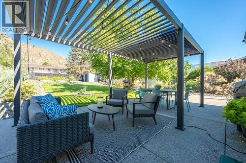 Large patio with gazebo - 886 Fairview Road, Oliver, BC 