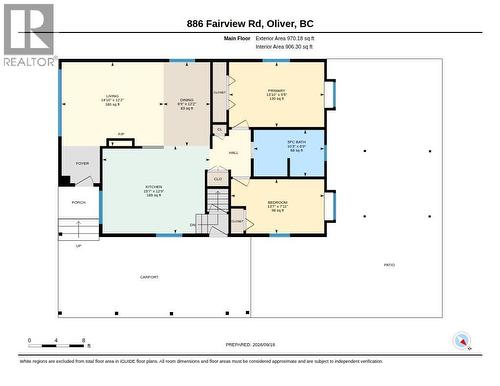 Floor Plan - Main floor - 886 Fairview Road, Oliver, BC 