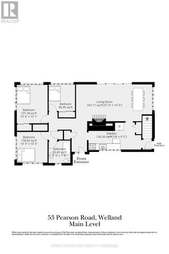 main floor - 53 Pearson Road, Welland (Cooks Mills), ON 