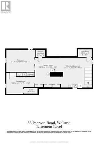 basement - 53 Pearson Road, Welland (Cooks Mills), ON 