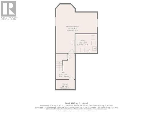 Basement Floor Plan - 87 Houghton Street, Cambridge, ON 