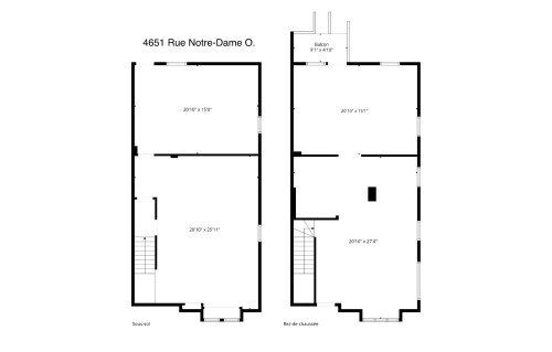 Plan (croquis) - 4651Z  - 4653Z Rue Notre-Dame O., Montréal (Le Sud-Ouest), QC 