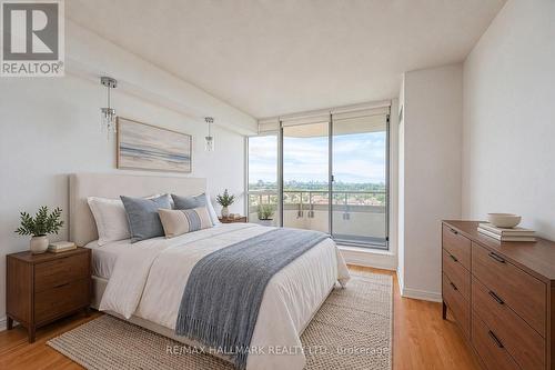 Staged Primary Bedroom - 978 - 1 Greystone Walk Drive, Toronto, ON 