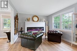 Cozy sitting space with electric fireplace - 