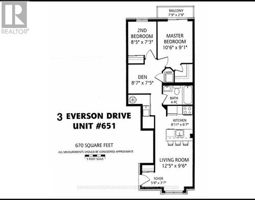Floor Plan - 651 - 3 Everson Drive, Toronto, ON 