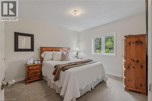 Light-filled room featuring neutral wall tones, plush carpeting, a single window, and a flush-mount ceiling light fixture - 249 Woodway Trail, Simcoe, ON 