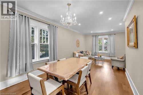 Hardwood flooring, recessed lighting, crown molding, and a crystal chandelier - 11 Tutela Heights Road, Brantford, ON 