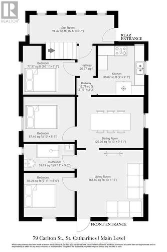 Main floor - 79 Carlton Street, St. Catharines (Haig), ON 