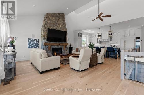 Great Room With Floor To Ceiling Gas Fireplace - 549 Punkinseed Lane, Georgian Bluffs, ON 