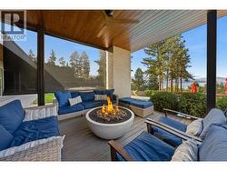 Fireside Lounge with Custom Solar Screen, 44"" fire bowl natural gas - 