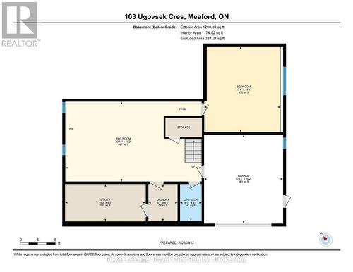 Lower Level Floor Plan - 103 Ugovsek Crescent, Meaford, ON 