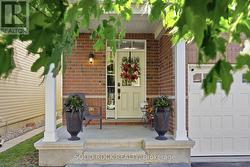 Clean-lined square front porch - 
