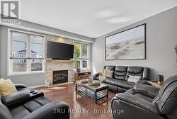 living room with gas fireplace - 