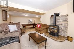 Rec room with gas fireplace - 