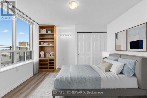 Virtually staged photo of Primary Bedroom - 1102 - 2800 Warden Avenue, Toronto, ON 
