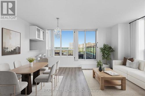 Virtually staged photo of Living/Dining area - 1102 - 2800 Warden Avenue, Toronto, ON 