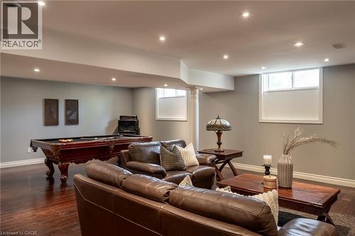 Recessed lighting, wood-finish flooring, and multiple windows - 1505 Milburough Line, Carlisle, ON 