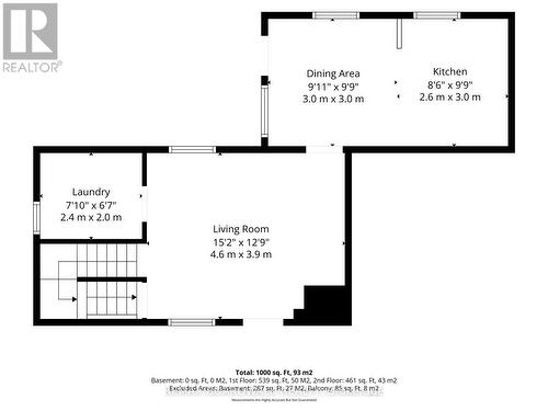 Floor plans of Unit 114 main level - 110-112-114 Clothier Street E, North Grenville, ON 