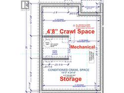 4' 8"" High Crawl Space for Storage - 