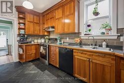 Custom w crown molding, herringbone slate tile - 