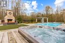 Stunning ftone fireplace, pool & hot tub. - 758335 Girl Guide Road, Georgian Bluffs, ON 