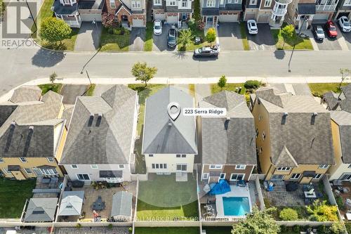 Aerial view of 223 Serra Ridge and backyard - 223 Serra Ridge, Ottawa, ON 