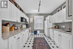 White cabinetry with dark hardware - 
