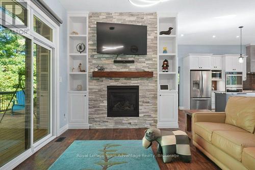 Living Room with Fireplace - 120 William Street, Parry Sound, ON 