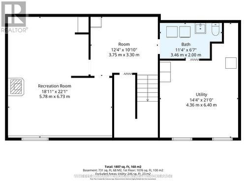 Basement layout for reference - 78 Maple Street, South Stormont, ON 