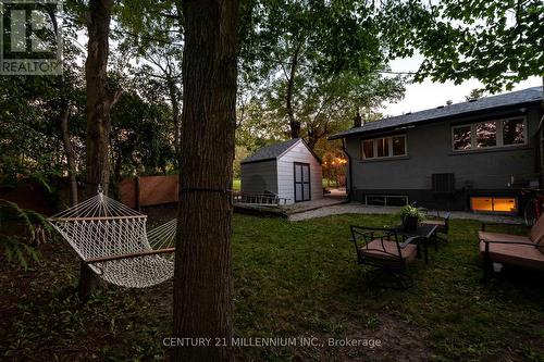Hammock, seating area and shed - 139 Town Line, Orangeville, ON 