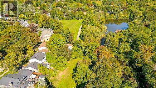 Mature tree canopy, residential properties, open green space, natural water body - 351 Craigleith Drive, Waterloo, ON 