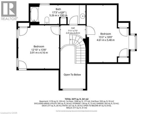 Upper level floor plan - 59 Decou Road, Simcoe, ON 